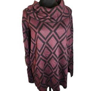 CK Modern Chic Cozy Women's Long-Sleeved Cowl-Neck Sweater Size L Pullover